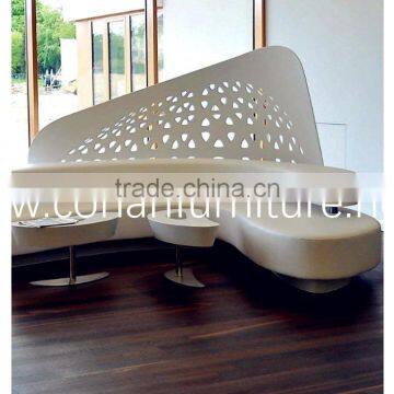 modular acrylic solid surface Glacier white waiting bench chair