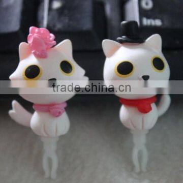 Cute cat dust plug,Rubber earphone dust plug,OEM rubber dust cover plug