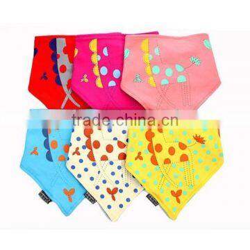 New Lovely Infants Triangle Scarf Bibs + 3D Giraffe Print Cotton Beanie Hats Caps photo-4