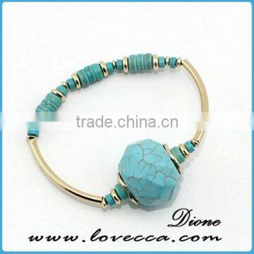 New Arrival Cheap Jewelry Alloy Synthetic Turquoise Stone Bracelet photo-6