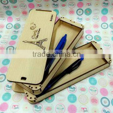 The Large Capacity Simple Wooden Students Creative Custom Printed Pencil Case photo-3