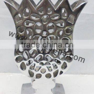 Modern Style Silver Engraved Black Metal Small Handmade Flower Vase photo-6