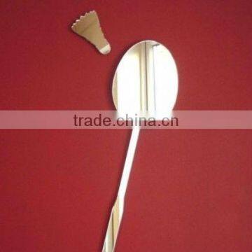 Badmington racket mirror 12cm x 5cm & 3cm shuttlecock