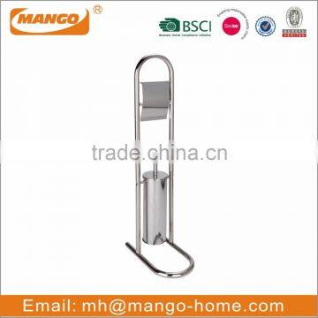 Free Standing Stainless Steel Toilet Brush and Toilet Roll Holder photo-5