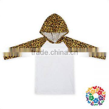 Leopard Printing Raglan Shirts And Hoodies Raglan Shirts Wholesale Hoodies Kids Cotton Sweatshirt