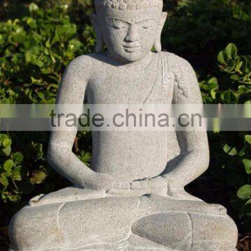 China Factory Supply Religious Fengshui Marble Meditating Buddha Lava Stone Statues photo-2