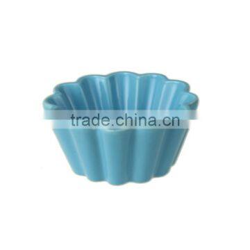 3.5" blue color mini ceramic mousses cake mould