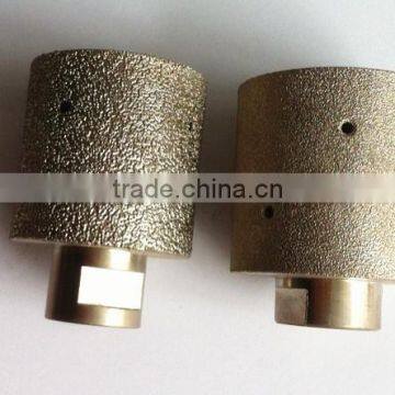 Vacuum brazed diamond drilling finger router bits for stones