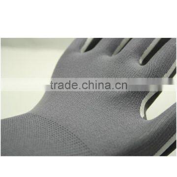 NMSAFETY EN388 4121 13 Gague Grey Nylon Liner Coated Double Nitrile on Palm Waterproof Safety Work Gloves photo-3
