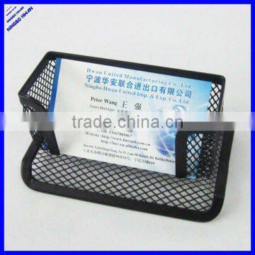 Office desktop black wire metal mesh business name card holder