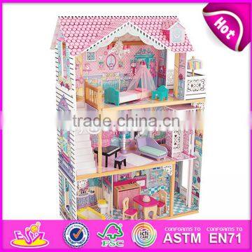 New Design Luxurious and Attractive 34 Furniture Pieces Girls Wooden Doll House Toys W06A217 photo-6