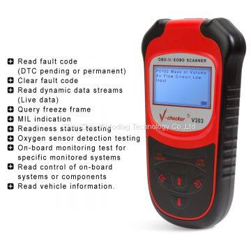 V-checker V303 EOBD OBD2 Scanner Car Engine Fault Code Reader CAN Diagnostic Scan Tool photo-3