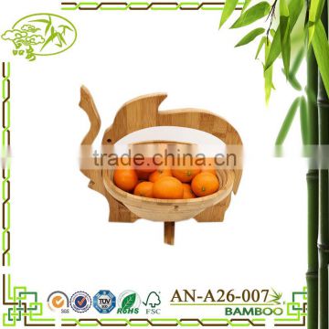 Aonong All-Natural Bamboo Folding Collapsible Fruit Basket Kitchen Easy Tool