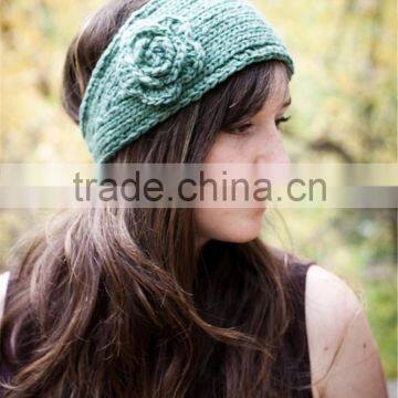 Handmade Knit Crochet Flower Headband,knit Headband Ear Warmer,knit Ear Warmer Headband photo-3