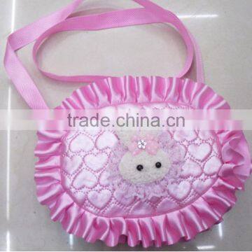 Fashion lace quilt hearted rabbit little girl bag