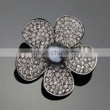 luxury vintage flower metal brooches pin big black pearl bulk pins quality wedding invitation brooch wholesale