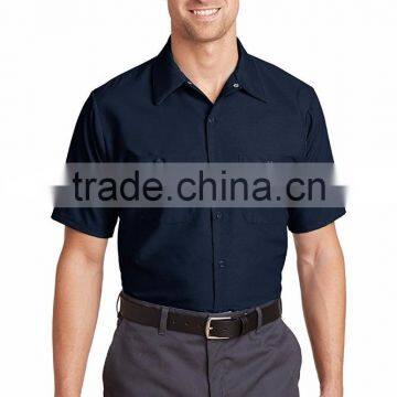 Factory Custom Logo Short Sleeve Shirt Uniform Work Clothes Cotton Mechanic Workwear In Baoding photo-5