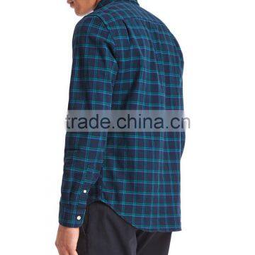 Mens Organic Custom Cotton Plaid Slim Fit Business Shirt photo-4