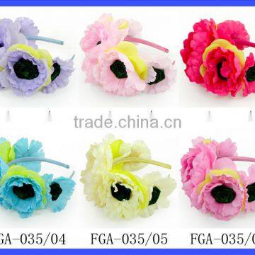 Plain Blue Bulk Flower Baby Girl First Birthday Gift Headband Kids Festival Floral Hairband photo-6
