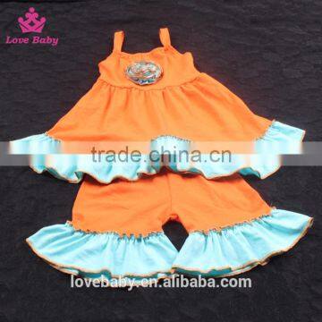 Wholesale High Quality Knit Cotton Hollow-mas Pumpkin Outfits Swing Top Set Outfit LBYTZ001-111 photo-2