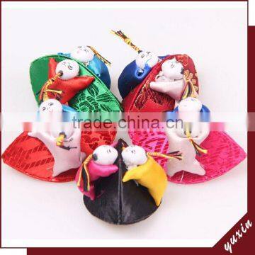 Many colors Chinese Style Brocade Small Beads coin Pouch SH071