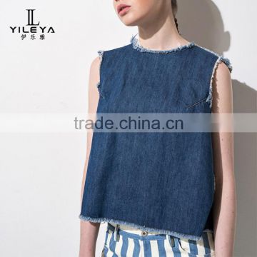 Denim vest women,girls denim vest factory