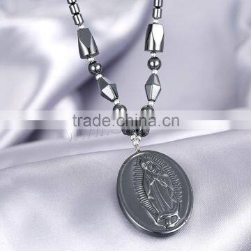 Hematite Necklace With Natural Black Obsidian Necklace India New Products Beautiful Girl Necklace photo-3