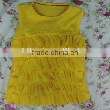 Baby Summer Hot Sale Girls Tank Top Icings Solid Color Cotton Clothes 2017 Wholesale Clothes Ruffle photo-2
