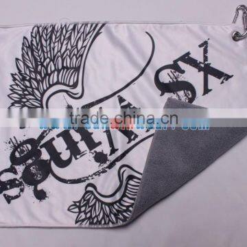 Wholesale Quality Sublimated Wiping Sweat Golf Towel Custom Hook Cleaning Towel photo-2