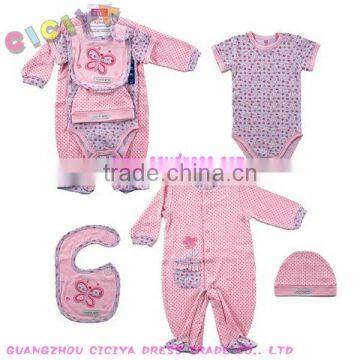 Wholesale custom Female baby girl jumpsuit design 4pcs pajamas