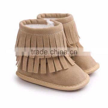 Fringed Suede Fabric Baby Warm Boots photo-4