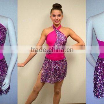 SHIMMER Sequin FUCHSIA Leotard & Tap Skirt Dance Costume Adult & Child NEW