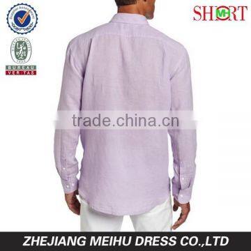 Men's Long Sleeve Solid Double Pocket Linen Casual Shirt photo-4