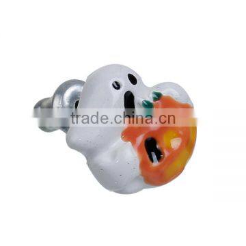 Ear Studs Earrings White Orange Halloween Ghost Pumpkin x 11mm photo-2