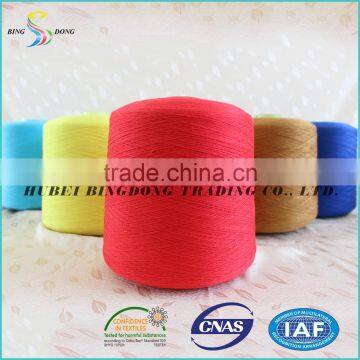 20s/4 China dyed colors polyester spun yarn price