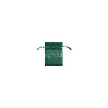 Green Recyclable Organza Drawstring Pouch For Gift Packing 9 X 12cm