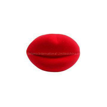 Red Lip Shape Velvet Jewelry Box