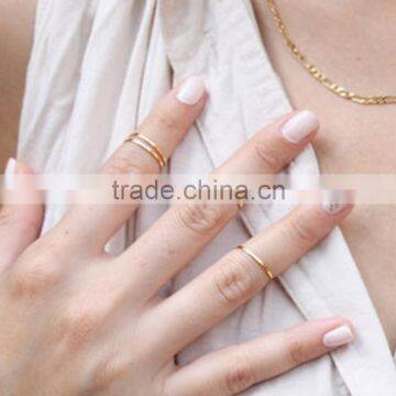 Urban Gold stack Plain Above Knuckle Ring Band Midi Mid Finger Ring