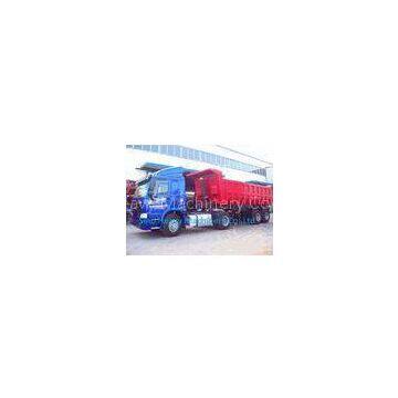 Blue 50 Ton Low Bed Trailer Two Single , 2 Axles Semi Trailer Truck