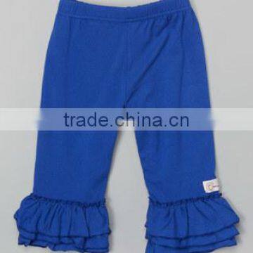 blue ruffle fall winter comfortable wear girls ruffles pants wholesale price girls cotton pants