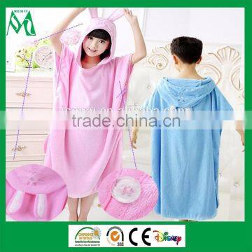 Poncho towel hooded bath towel kids children embroidered swim surf