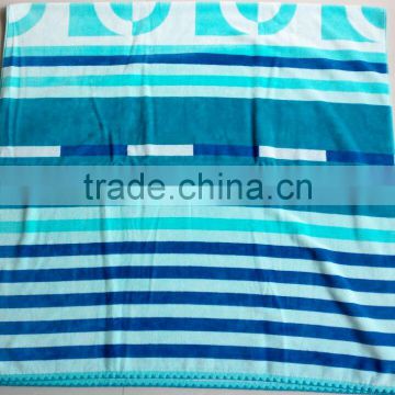 Double-side Woven jacquard terry Yarn dyed/80*160cm Custom design Blue color Beach blanket/Bath towel