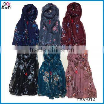 Autumn winter fashion sexy lady's floral printed scarf