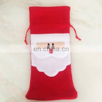 2016 Christmas Bottle Cover Santa Claus Winebottle Cover Drawstring Bottle Cover 13*32cm