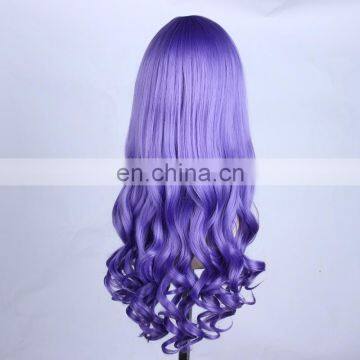 New Cosplay Fashion Long Curly Dark Blue Wig photo-2