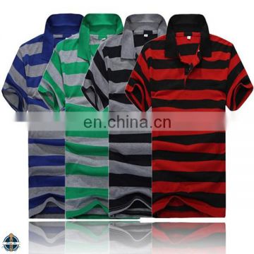 T-MT503 Summer Cotton Spandex Mens Stripe Polo Shirt