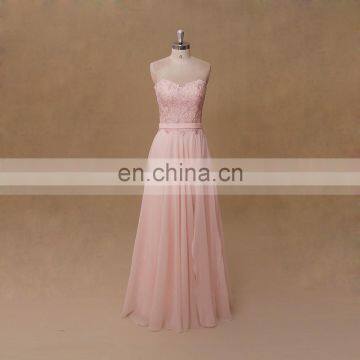 Front split peach chiffon bridesmaid dress