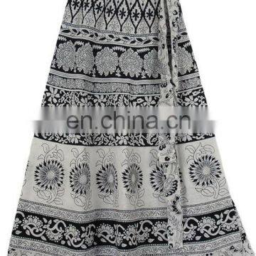 2015 Latest Ethnic Designer Sanganeri Cotton Long Wrap Skirt/ Wrap Around Skirt