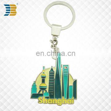 3D Shanghai landmark building custom made metal keychain