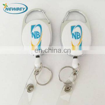 customized logo yoyo retractable carabiner id card badge holder